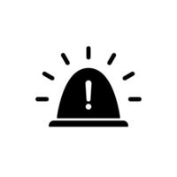 Siren light icon with exclamation mark sign. Emergency lamp sign symbol vector