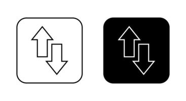 Up down arrow line icon on black square vector