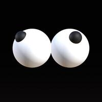Eye 3d illustration on black background photo