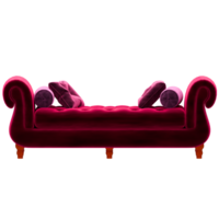 A pink couch with pillows on it png