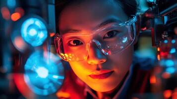 Scientist Working with Advanced Lab Equipment. Biotechnology, Innovation, and Science Concept photo