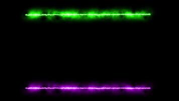 A green and purple light on a black background video