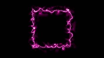 Abstract neon square frame animation, frame background motion graphic, vibrant looping, flame frame abstract background footage video