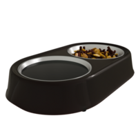 A black dog bowl with two bowls on top png