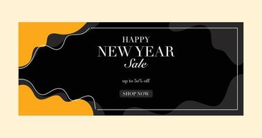 Abstract background horizontal New year sale banner template vector