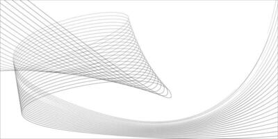 Black wavy lines isolated on white background abstract design vector