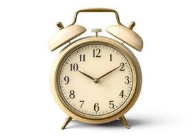 View of a table clock on white background photo