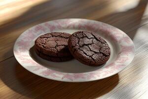 View of two cookie fudges on a plate photo