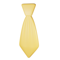 Striking 3D Illustration of a Yellow Tie on a Clear Transparent Background png