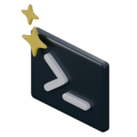 3d render illustration of command prompt, AI generate, technology 3d elements, rendering. it can be used for any purpose. png