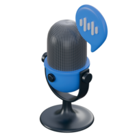 3d render illustration of smart microphone, voice recognition technology 3d elements, rendering. it can be used for any purpose. png