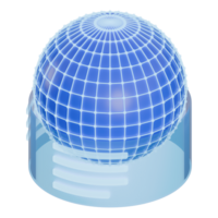 3d render illustration of the world with hologram around it, 3d elements, rendering. it can be used for any purpose. png