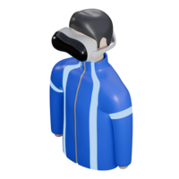 Unique 3D Illustration of a Man Using a Mixed Reality Device for Multipurpose png