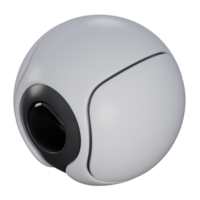 Stylish 3D Illustration of a White 360 Camera with Versatile Elements for Various Uses png