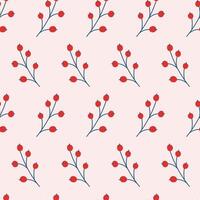 Seamless pattern of stylized twigs with berries. vector