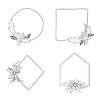 Floral frame collection vector