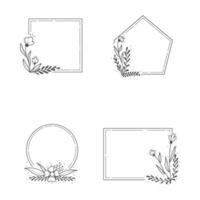 Set of floral frame template vector