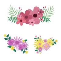 ABSTRACT LEAF AND FLOWERS vector