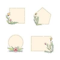 Set of floral frame template vector