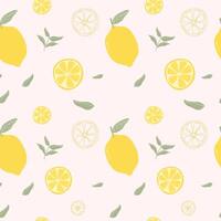 Seamless pattern lemon vector