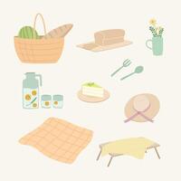 picnic item set vector