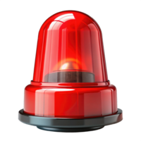 Red siren emergency warning, beacon light 3d render transparent background png