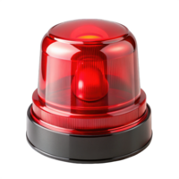 Red siren emergency warning police, beacon light isolated 3d render transparent background png
