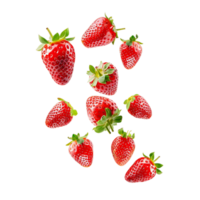 Isolated Falling Strawberries with Clear Background png