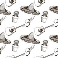 Pattern with attributes of Mexico vector