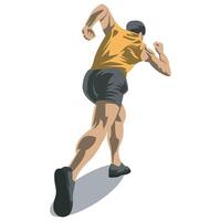 of a running man seen from behind vector