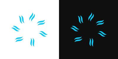 Air round circle icon abstract logo business conditioner ventilation design vector