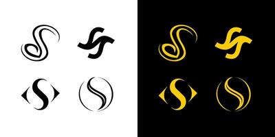 Set of Letter S icon logo abstract concept design business vector