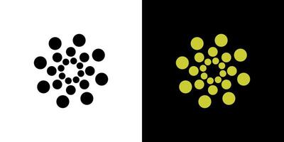 Dot circular icon logo spiral circle pattern abstract design vector
