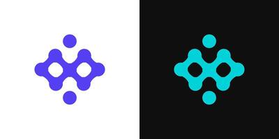 Connected dot icon logo atom connection molecular circle graphic vector