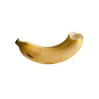 a banana with a human bite on a white background photo