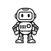 robot cartoon drawing coloring line art style sketch classic vintage design illustration vector