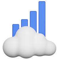 Cloud Growth Graph 3D Illustration png