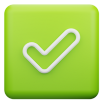3D Render of Done Square Button png