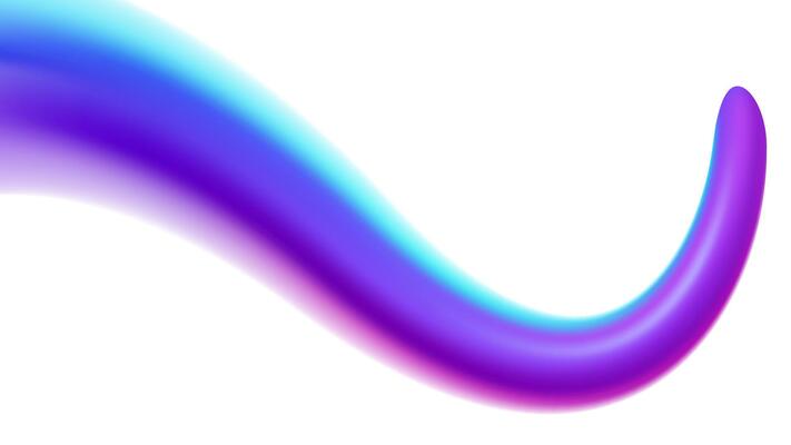 3D Fluid Wave Shape of Purple Smooth Isolated on White Background