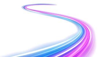 Abstract Perspective Wavy Line of Light Isolated on White Background vector