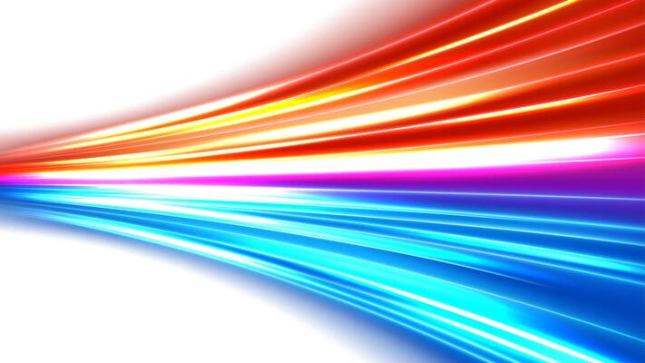 Amazing Light Trails, Isolated on White Background