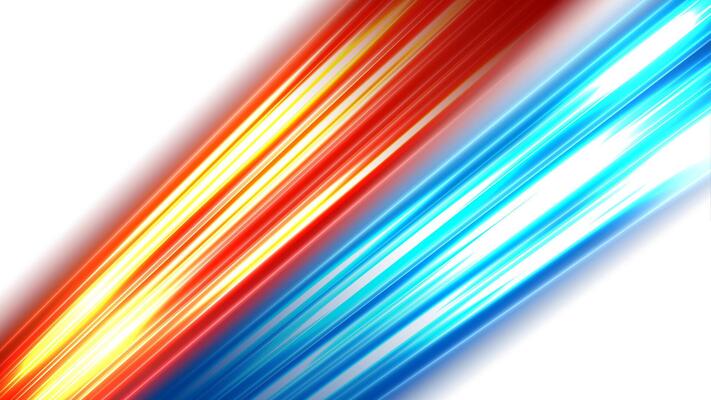 Amazing Light Trails Crossing, Isolated on White Background