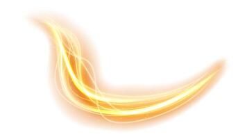 Abstract Golden Wavy Line of Light Isolated on White Background vector