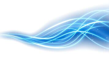 Abstract Blue Wave Line of Light Isolated on White vector