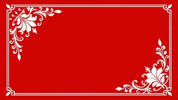 Rectangle Frame ornament at corner with isolated red background, red background ornament vector