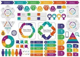 Business Info-Graphics, Tags, And Icons Set Isolated On A White Background. vector