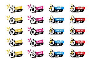 Days and Hours Countdown Label. Banner for Timely Event Reminders vector