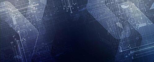 Abstract technology background with blue lines vector