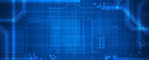 Blue technology background with circuit board vector