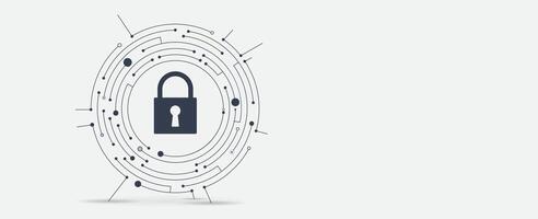 A circle with a lock inside it vector